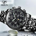 Men Automatic Mechanical  Chronograph WristWatch 3ATM Waterproof Power Reserve  Fashion Luxury Hand Watch Unique Watch For Men